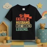 Father Husband Meat Smoker Legend Grilling Dad Meat Smoking Toddler T-Shirt thumb 3