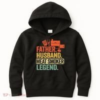 Father Husband Meat Smoker Legend Grilling Dad Meat Smoking Kids Hoodie thumb 0