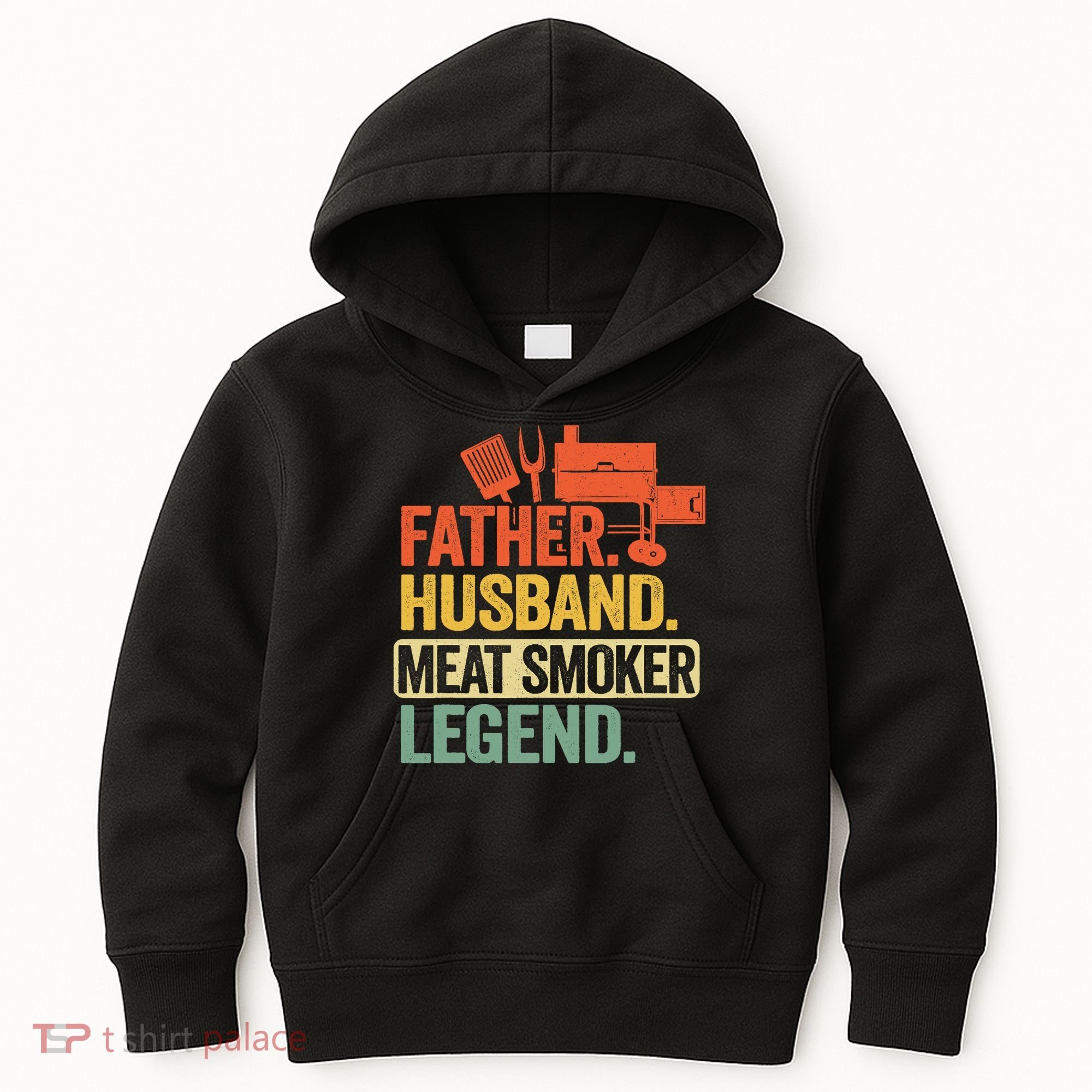 Father Husband Meat Smoker Legend Grilling Dad Meat Smoking Kids Hoodie