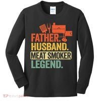 Father Husband Meat Smoker Legend Grilling Dad Meat Smoking Kids Long Sleeve Shirt thumb 0