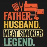 Father Husband Meat Smoker Legend Grilling Dad Meat Smoking Kids T-Shirt thumb 4