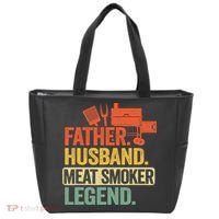 Father Husband Meat Smoker Legend Grilling Dad Meat Smoking Tote Bag thumb 0