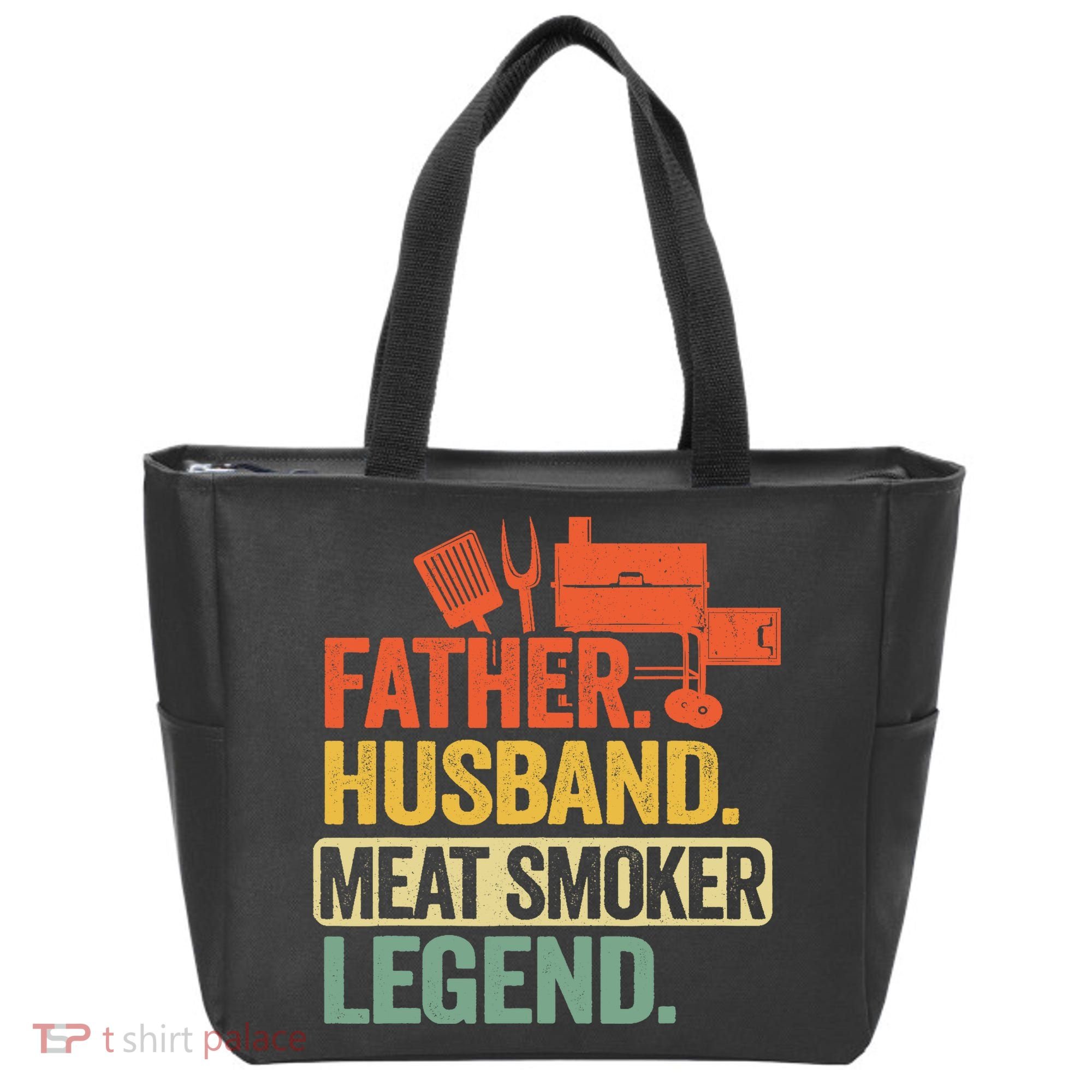 Father Husband Meat Smoker Legend Grilling Dad Meat Smoking Tote Bag