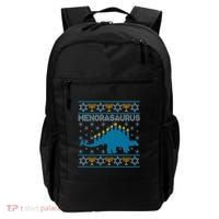 Funny Hanukkah Menorasaurus Dinosaur Ugly Sweater Backpack thumb 0