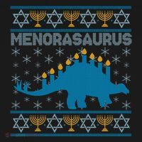 Funny Hanukkah Menorasaurus Dinosaur Ugly Sweater Backpack thumb 2