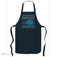 Funny Hanukkah Menorasaurus Dinosaur Ugly Sweater Apron thumb 0