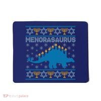 Funny Hanukkah Menorasaurus Dinosaur Ugly Sweater Mousepad thumb 0