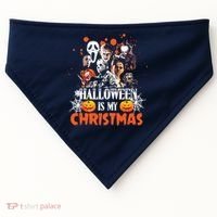Funny Horror Movies Characters Halloween Is My Christmas USA-Made Doggie Bandana thumb 0