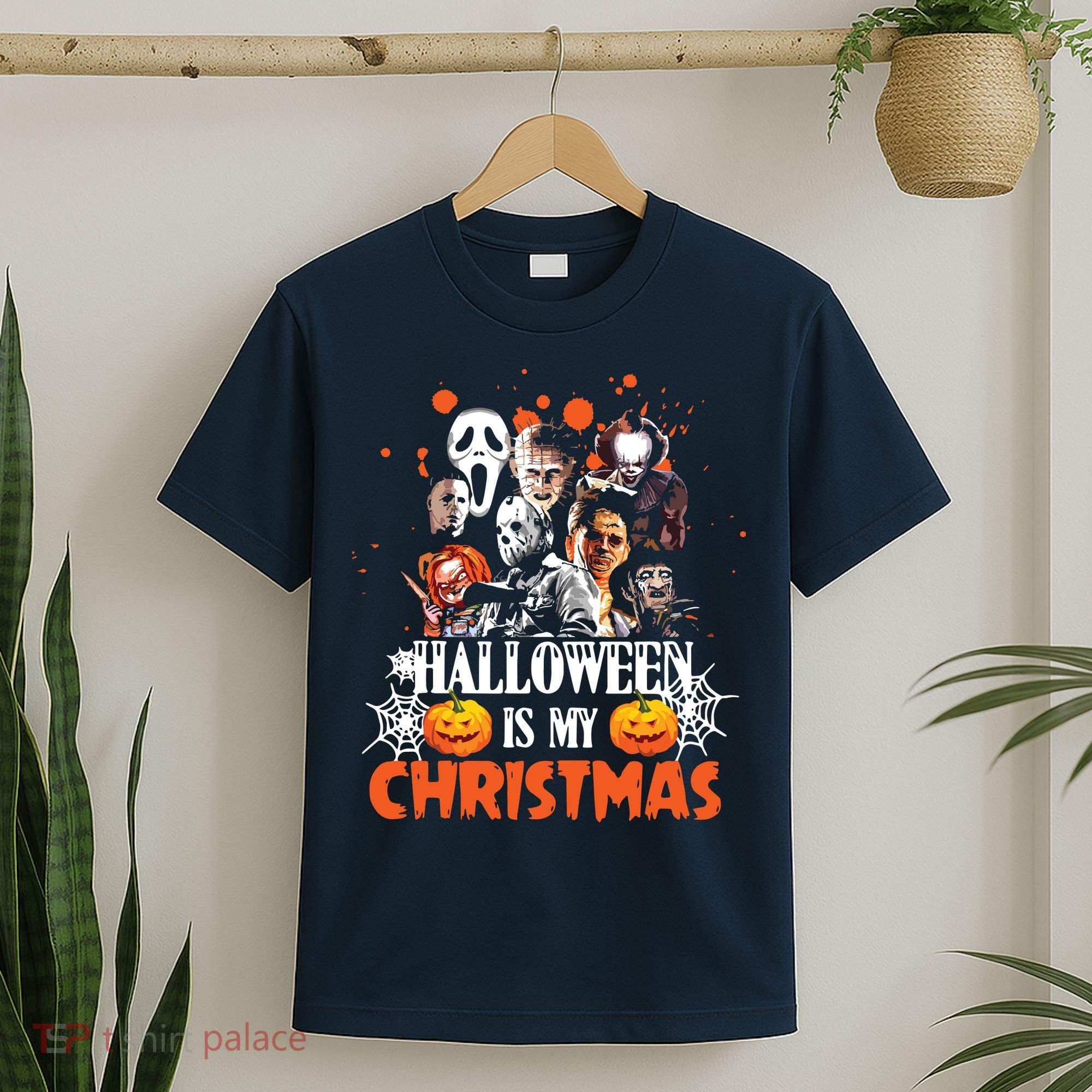 Funny Horror Movies Characters Halloween Is My Christmas T-Shirt