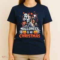 Funny Horror Movies Characters Halloween Is My Christmas T-Shirt thumb 4