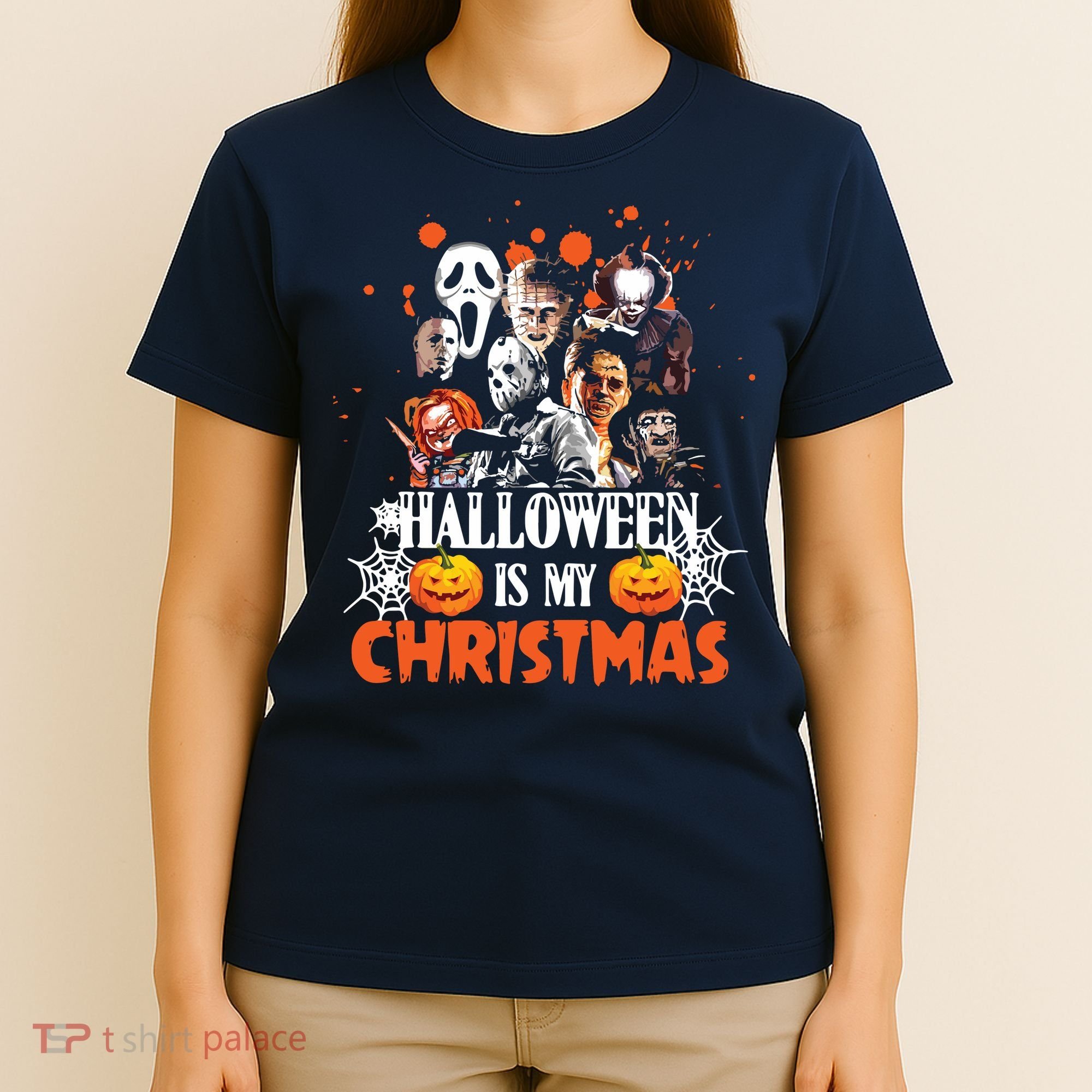Funny Horror Movies Characters Halloween Is My Christmas T-Shirt