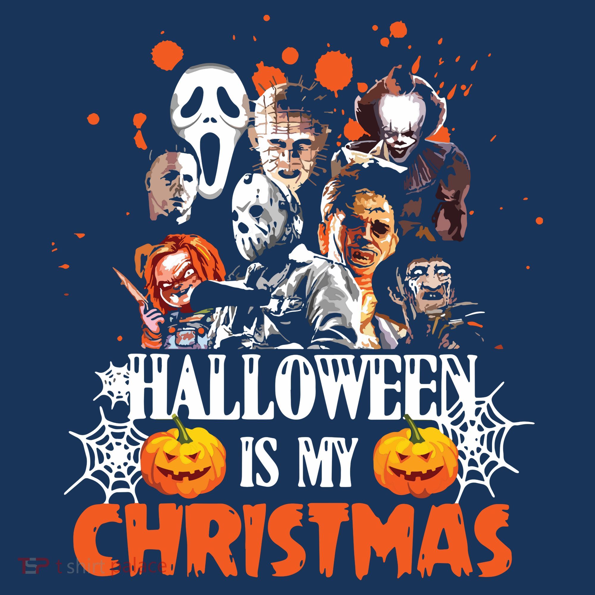 Funny Horror Movies Characters Halloween Is My Christmas Coaster