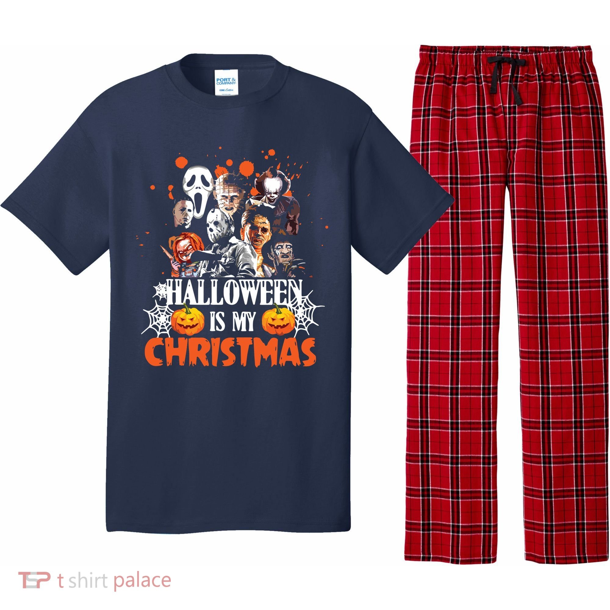 Funny Horror Movies Characters Halloween Is My Christmas Pajama Set