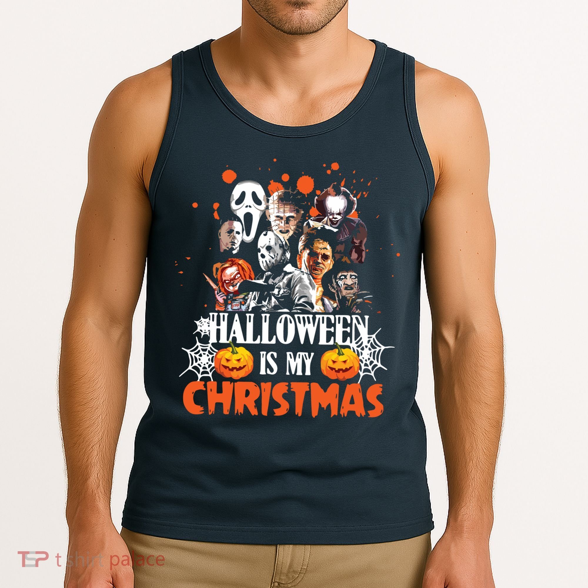 Funny Horror Movies Characters Halloween Is My Christmas Tank Top