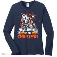 Funny Horror Movies Characters Halloween Is My Christmas Women's Long Sleeve Shirt thumb 0