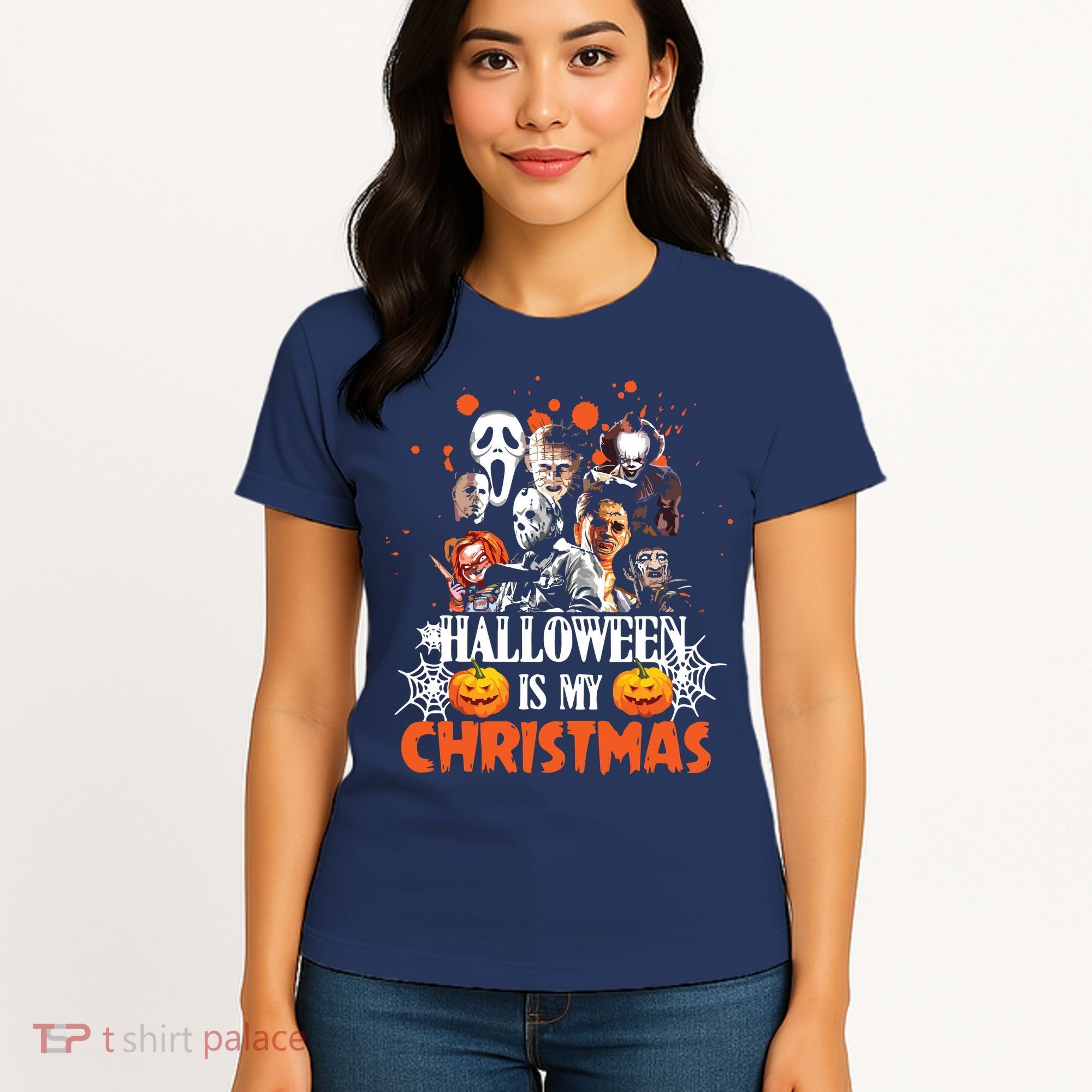 Funny Horror Movies Characters Halloween Is My Christmas Women's T-Shirt