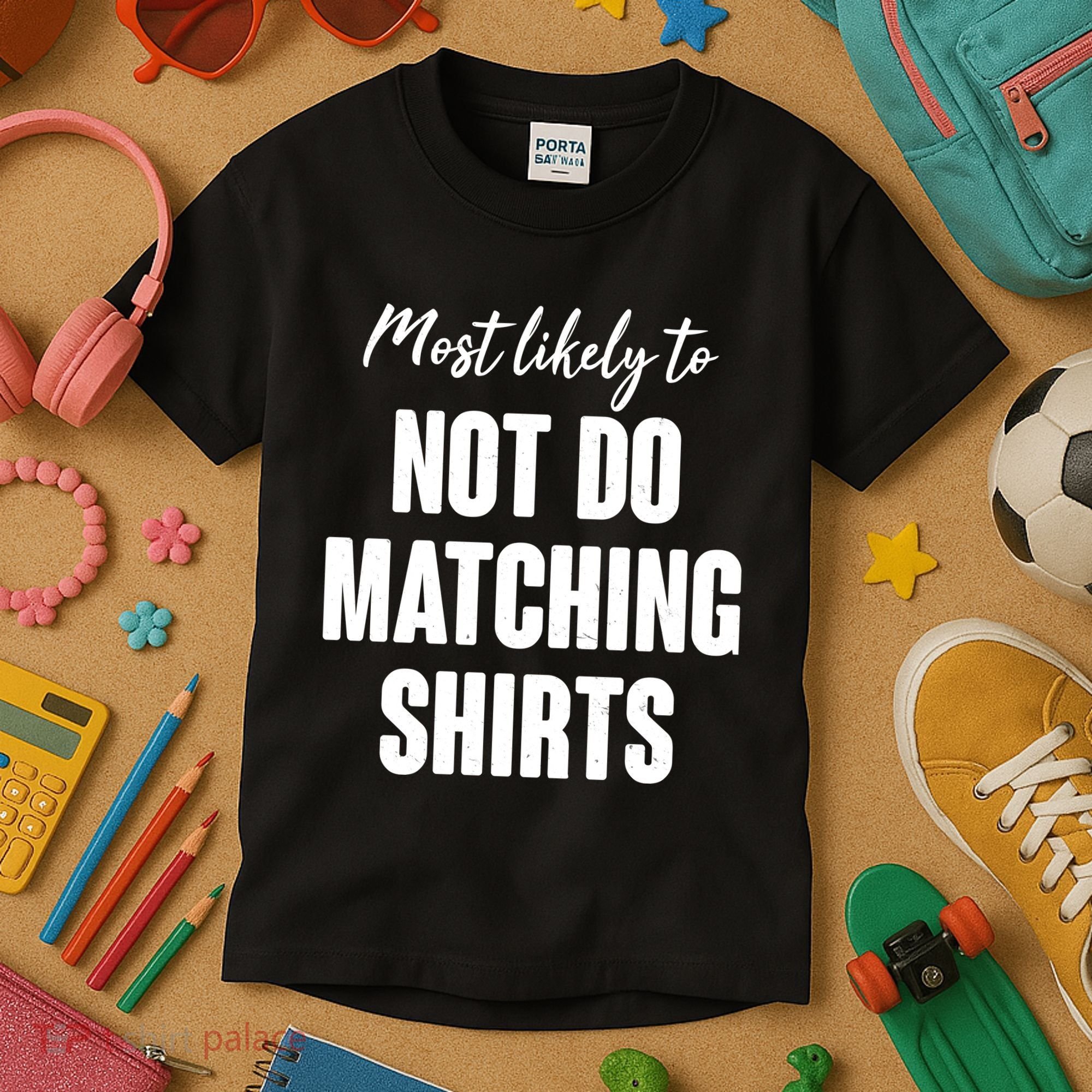 Funny Holiday Most Likely To Not Do Matching Shirts Kids T-Shirt