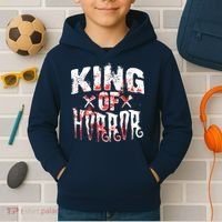 Funny Horror Movie Gift Scary King Of Horror Kids Hoodie thumb 2
