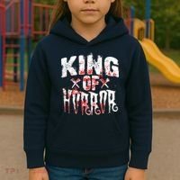Funny Horror Movie Gift Scary King Of Horror Kids Hoodie thumb 3