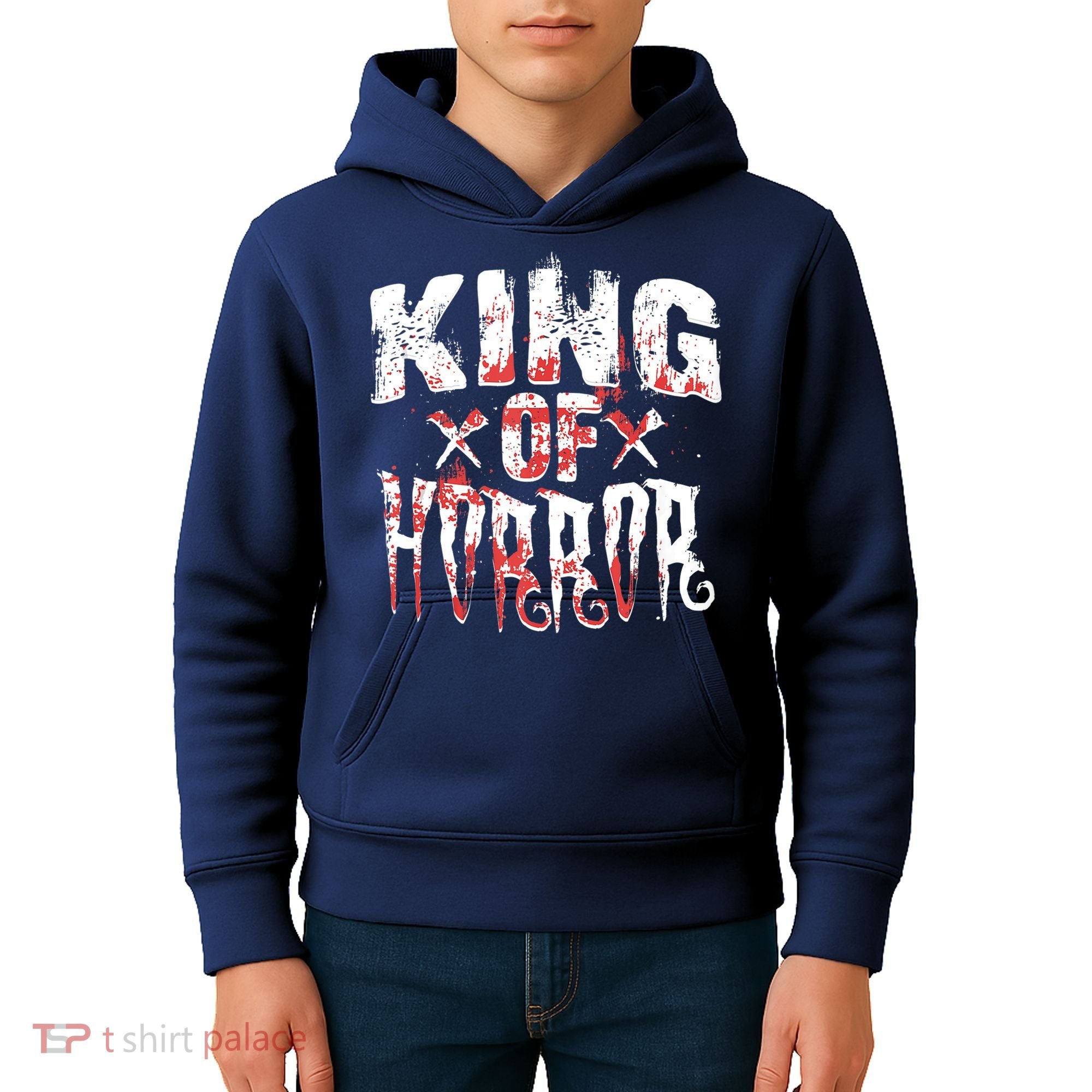 Funny Horror Movie Gift Scary King Of Horror Kids Hoodie