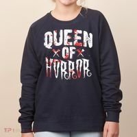 Funny Horror Movie Gift Scary Queen Of Horror Women's Sweatshirt thumb 0