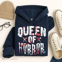 Funny Horror Movie Gift Scary Queen Of Horror Hoodie thumb 4