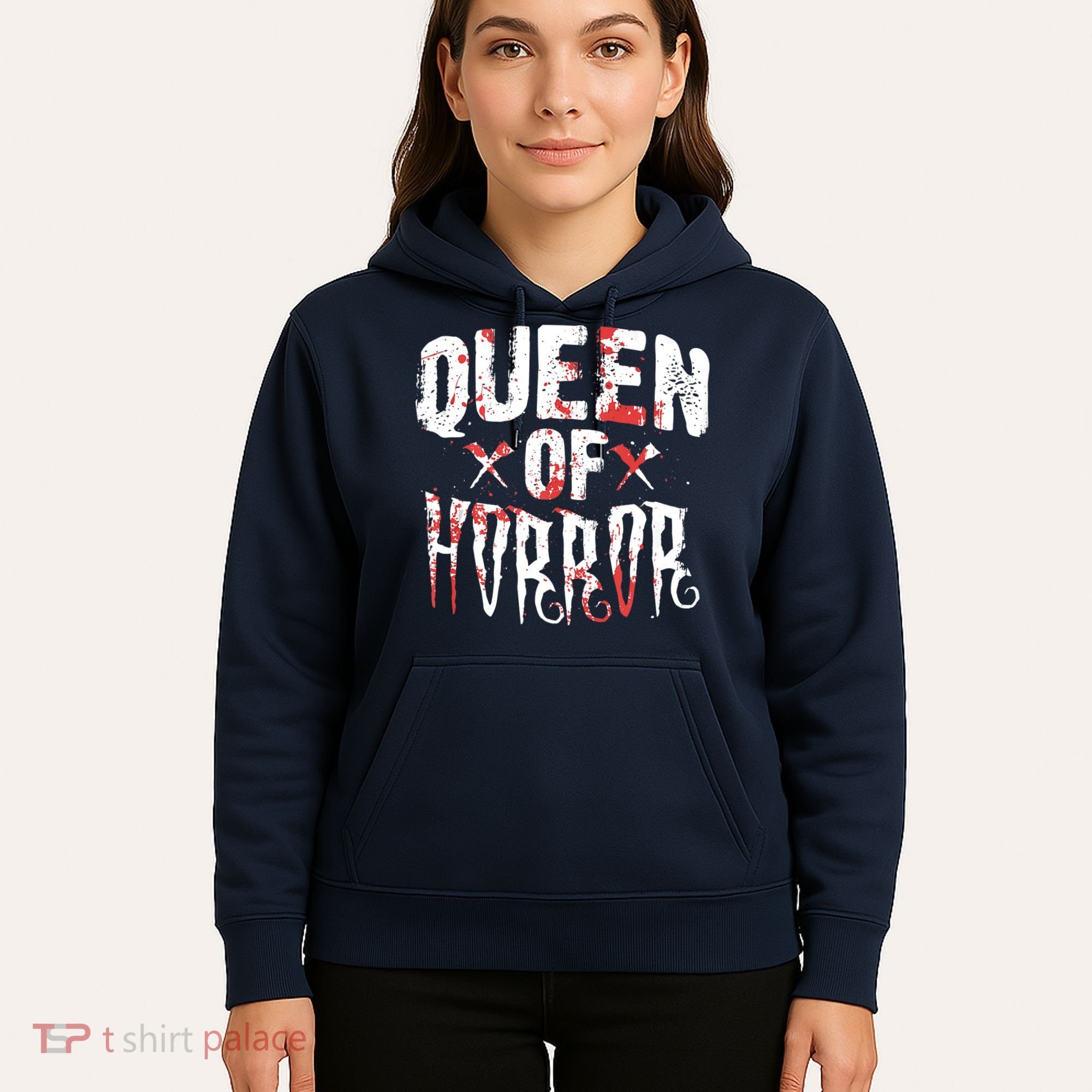Funny Horror Movie Gift Scary Queen Of Horror Hoodie