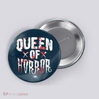 Funny Horror Movie Gift Scary Queen Of Horror Button thumb 0
