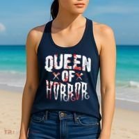 Funny Horror Movie Gift Scary Queen Of Horror Women's Tank Top thumb 2