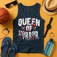 Funny Horror Movie Gift Scary Queen Of Horror Tank Top thumb 4
