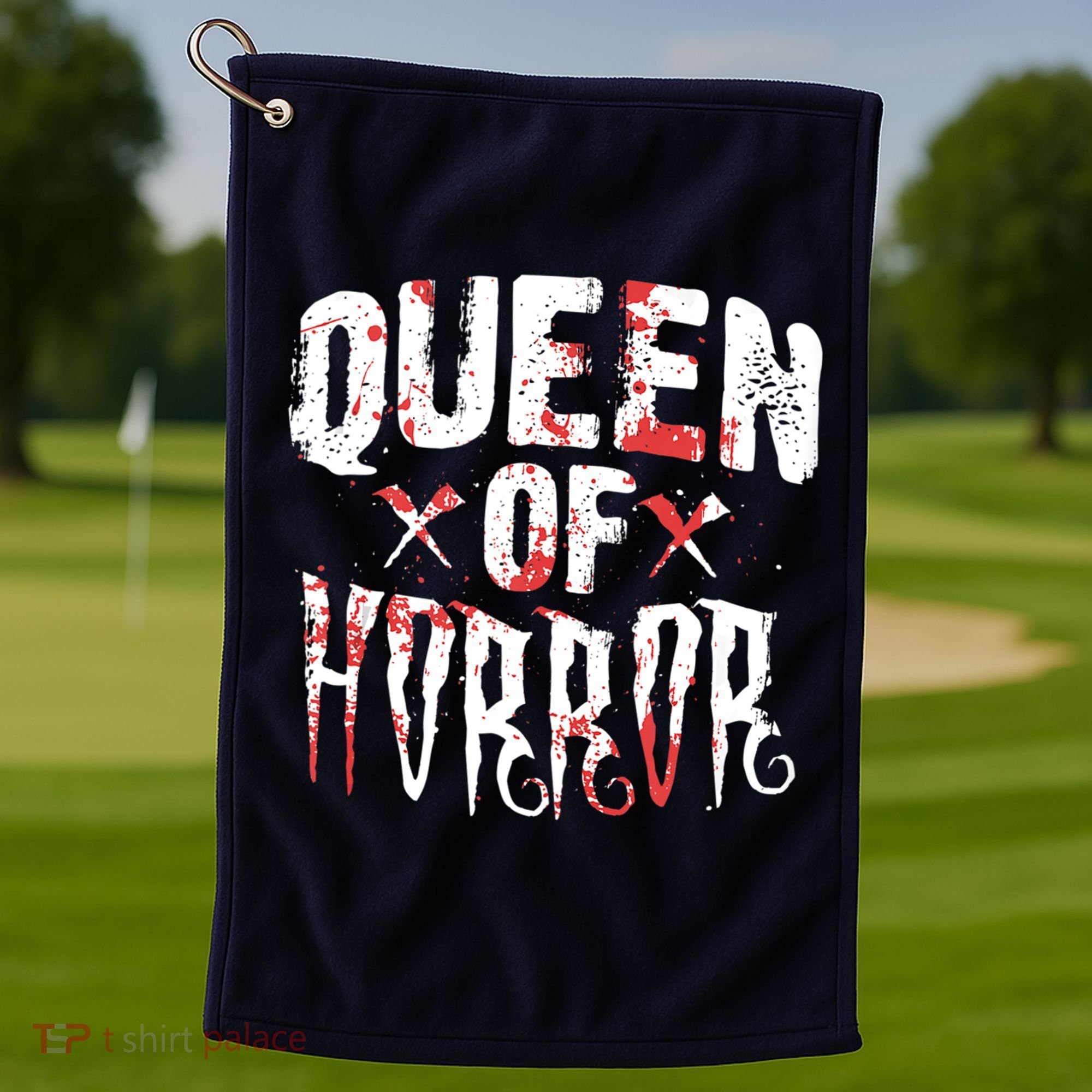 Funny Horror Movie Gift Scary Queen Of Horror Golf Towel