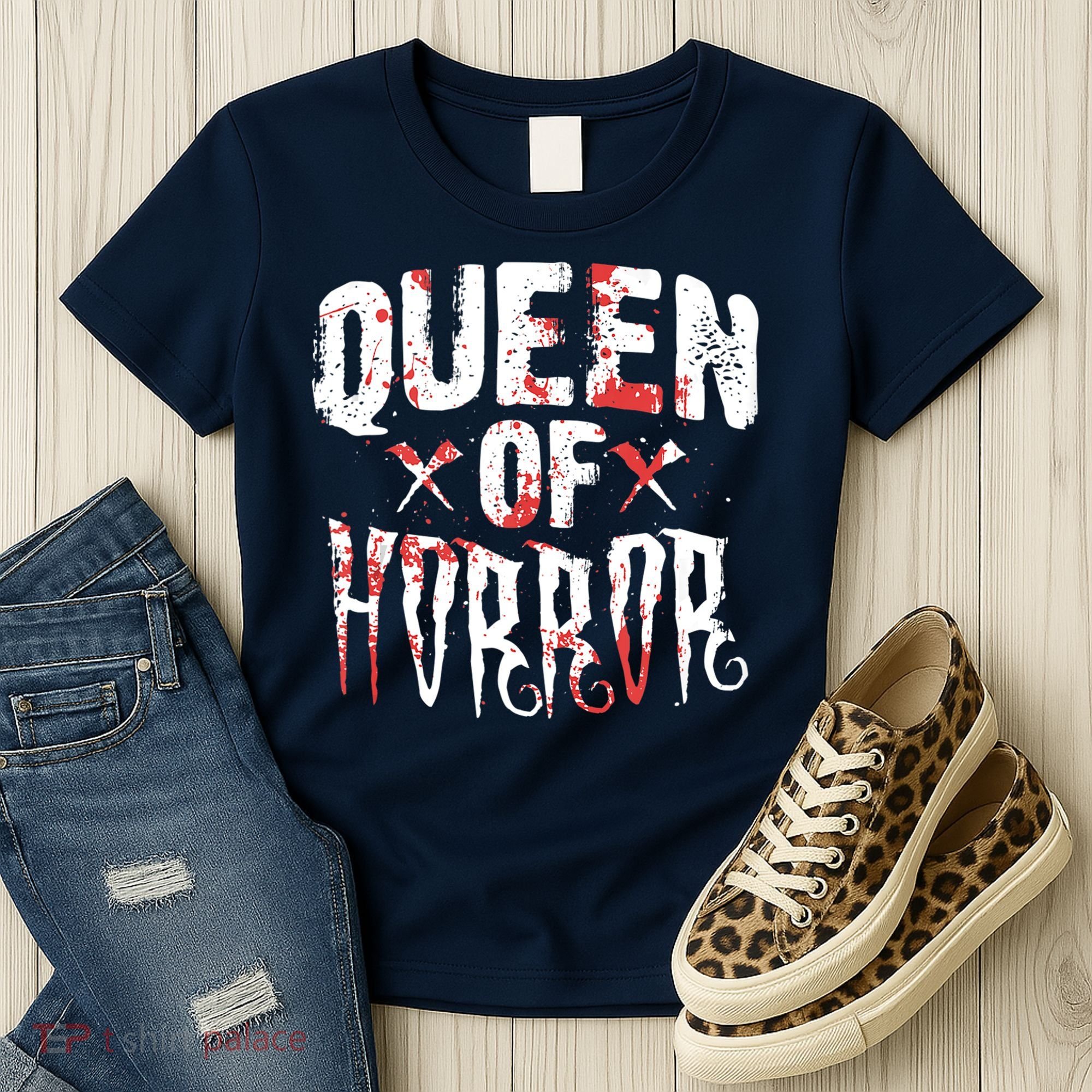 Funny Horror Movie Gift Scary Queen Of Horror Women's T-Shirt