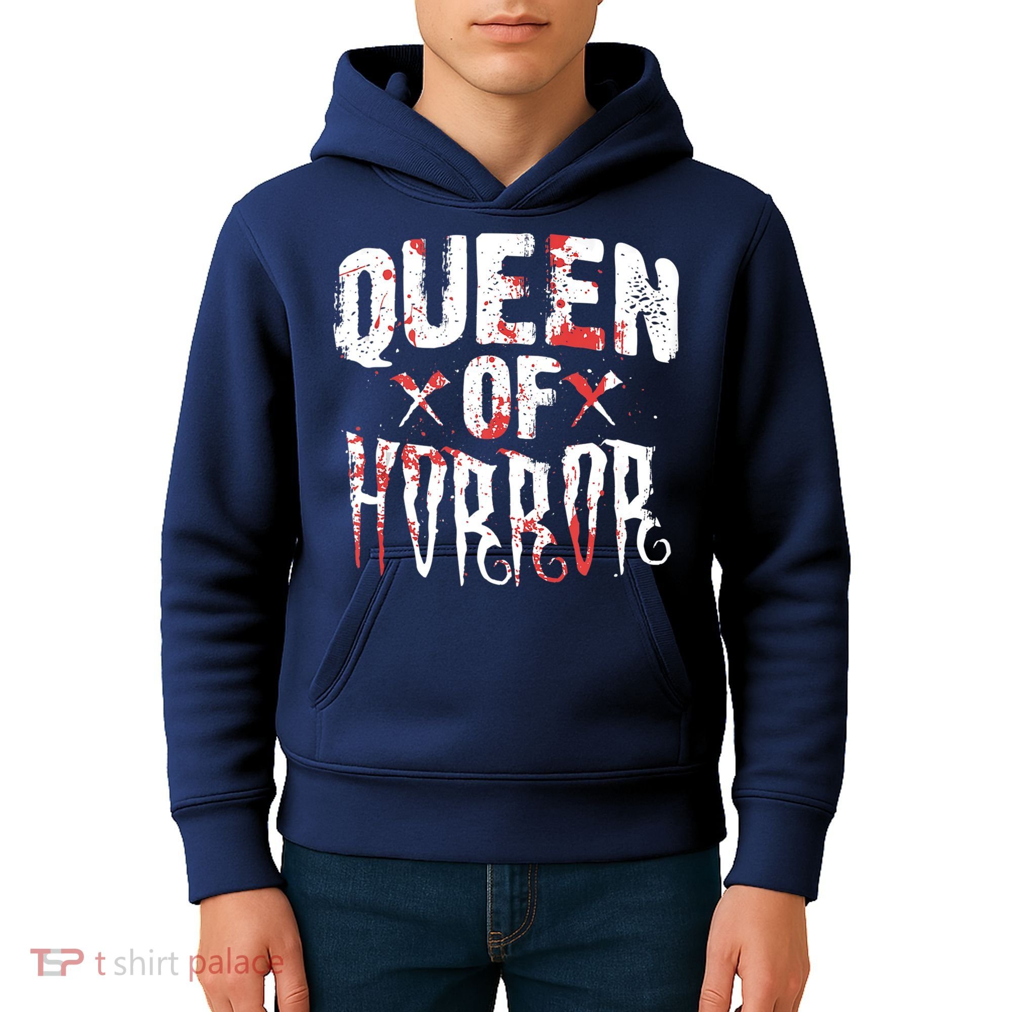 Funny Horror Movie Gift Scary Queen Of Horror Kids Hoodie