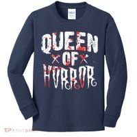 Funny Horror Movie Gift Scary Queen Of Horror Kids Long Sleeve Shirt thumb 0