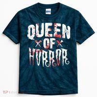 Funny Horror Movie Gift Scary Queen Of Horror Kids Tie-Dye T-Shirt thumb 0