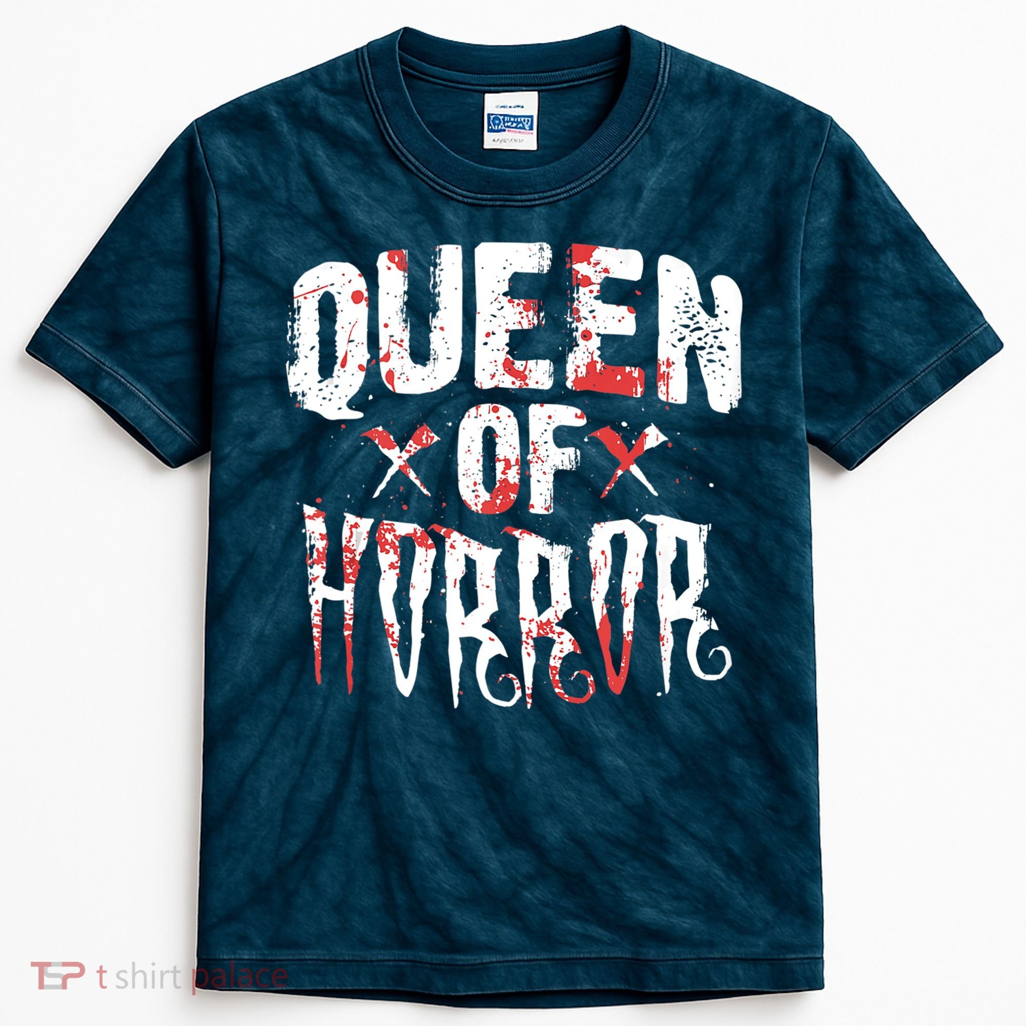 Funny Horror Movie Gift Scary Queen Of Horror Kids Tie-Dye T-Shirt