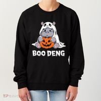 Funny Halloween Moo Deng Baby Hippo Boo Deng Ghost Costume Women's Sweatshirt thumb 0