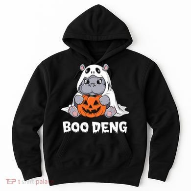 Funny Halloween Moo Deng Baby Hippo Boo Deng Ghost Costume Hoodie