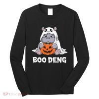 Funny Halloween Moo Deng Baby Hippo Boo Deng Ghost Costume Long Sleeve Shirt thumb 0