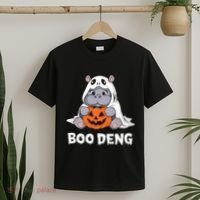Funny Halloween Moo Deng Baby Hippo Boo Deng Ghost Costume T-Shirt thumb 2