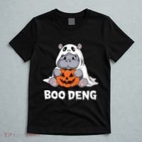 Funny Halloween Moo Deng Baby Hippo Boo Deng Ghost Costume T-Shirt thumb 5