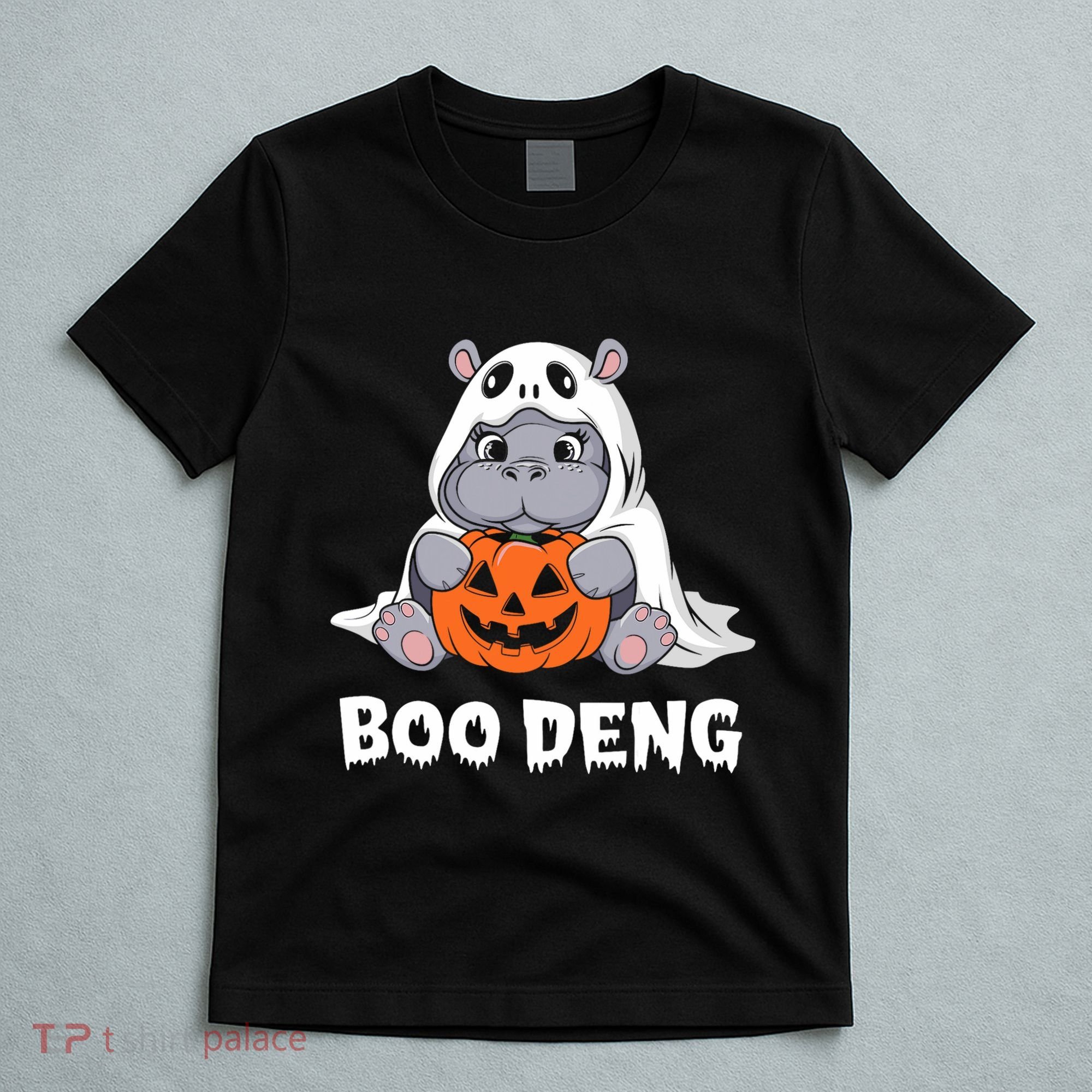 Funny Halloween Moo Deng Baby Hippo Boo Deng Ghost Costume T-Shirt