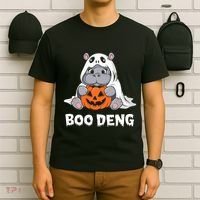 Funny Halloween Moo Deng Baby Hippo Boo Deng Ghost Costume T-Shirt thumb 6