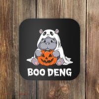 Funny Halloween Moo Deng Baby Hippo Boo Deng Ghost Costume Coaster thumb 0