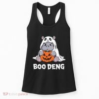Funny Halloween Moo Deng Baby Hippo Boo Deng Ghost Costume Women's Tank Top thumb 0