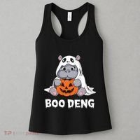 Funny Halloween Moo Deng Baby Hippo Boo Deng Ghost Costume Women's Tank Top thumb 3