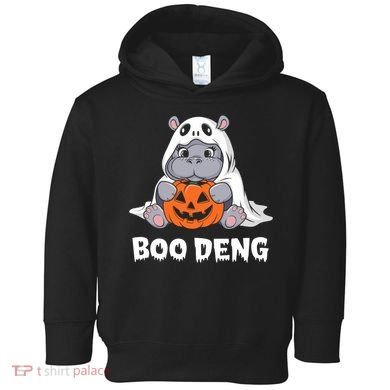 Funny Halloween Moo Deng Baby Hippo Boo Deng Ghost Costume Toddler Hoodie