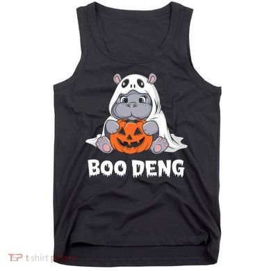 Funny Halloween Moo Deng Baby Hippo Boo Deng Ghost Costume Tank Top