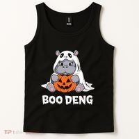 Funny Halloween Moo Deng Baby Hippo Boo Deng Ghost Costume Tank Top thumb 2