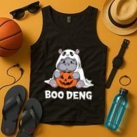 Funny Halloween Moo Deng Baby Hippo Boo Deng Ghost Costume Tank Top thumb 4